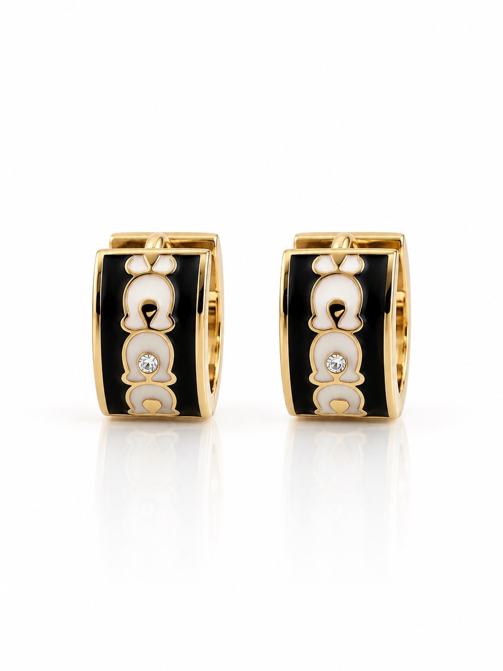 COACH Signature Enamel Hoop Earrings
